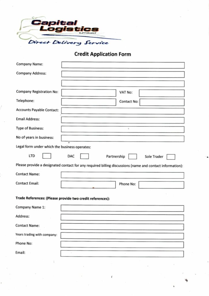 Credit Form - Capital Logistics